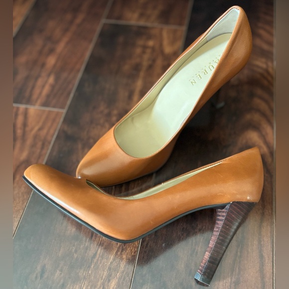 Ralph Lauren Classic Cognac Brown Heels NWOT - Picture 5 of 10